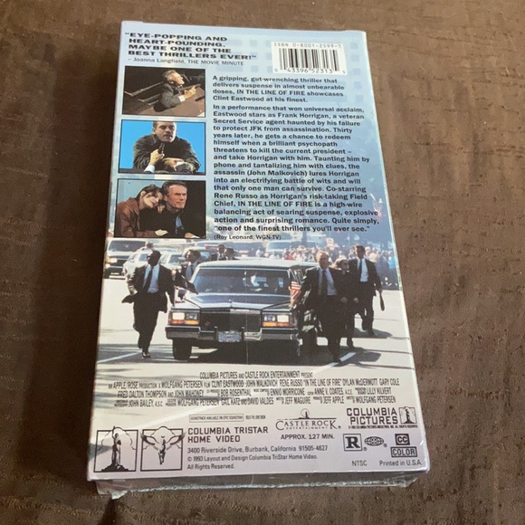 Clint Eastwood In The Line of Fire VHS - Picture 2 of 2